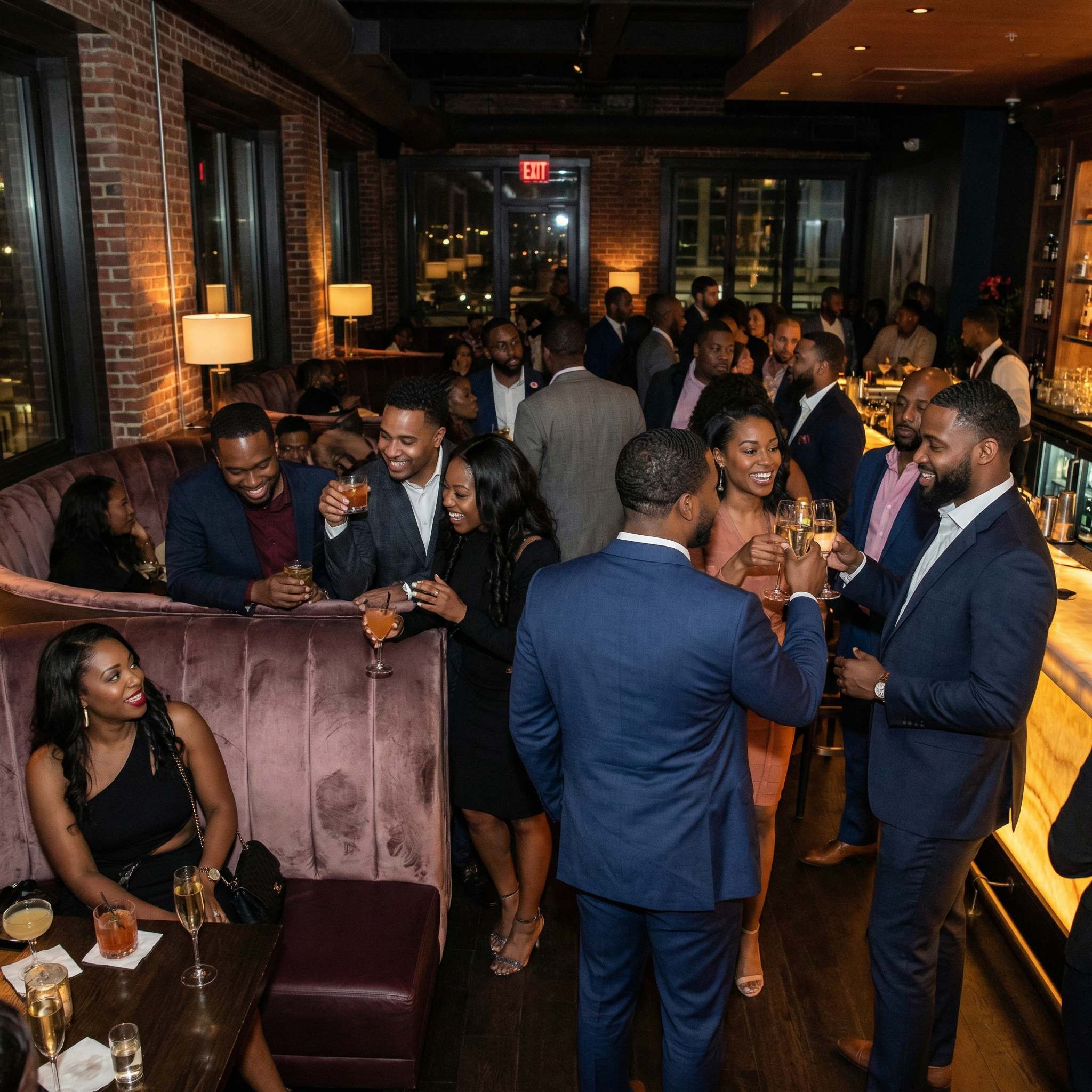 Elegant guests at upscale venue